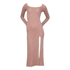 REFORMATION Lemon Knit Dress - Salmon